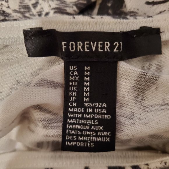 Women's Forever 21 M Marble Effect Hi Lo Short Sleeve Top - Picture 3 of 4